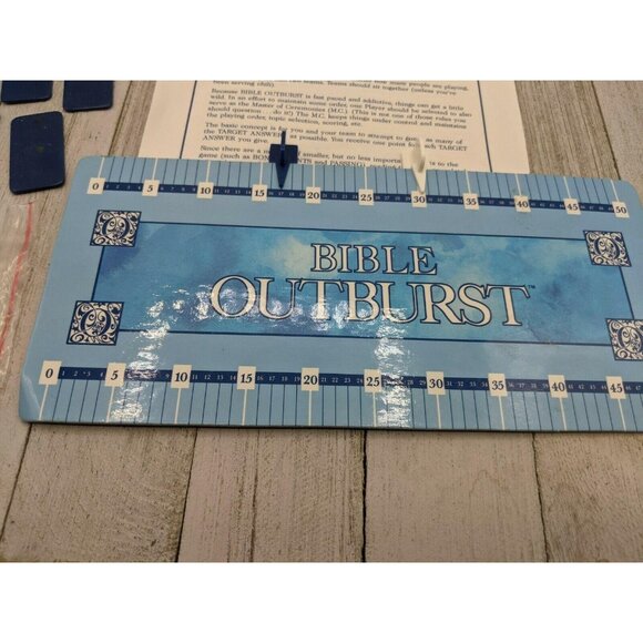 Bible Outburst Chips Score Instructions Bag Board Game Replacement Pieces 1989 - Picture 3 of 4